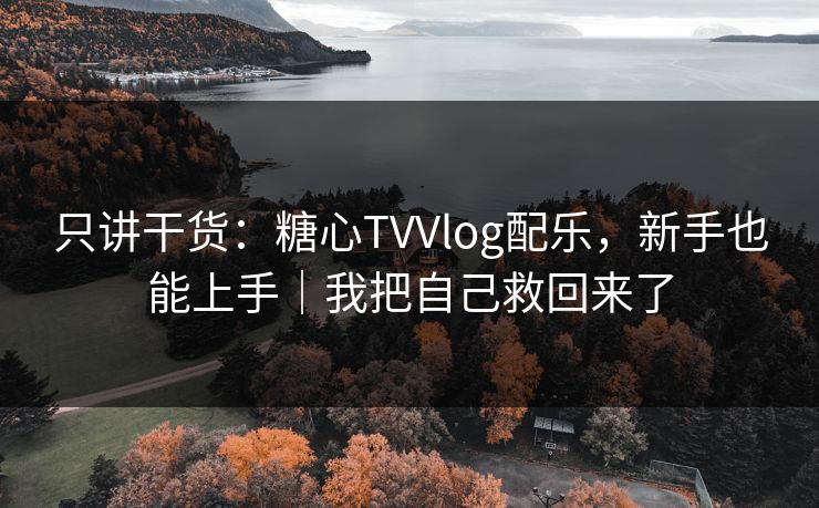 只讲干货：糖心TVVlog配乐，新手也能上手｜我把自己救回来了