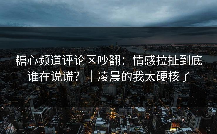 糖心频道评论区吵翻：情感拉扯到底谁在说谎？｜凌晨的我太硬核了