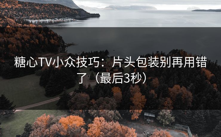 糖心TV小众技巧：片头包装别再用错了（最后3秒）