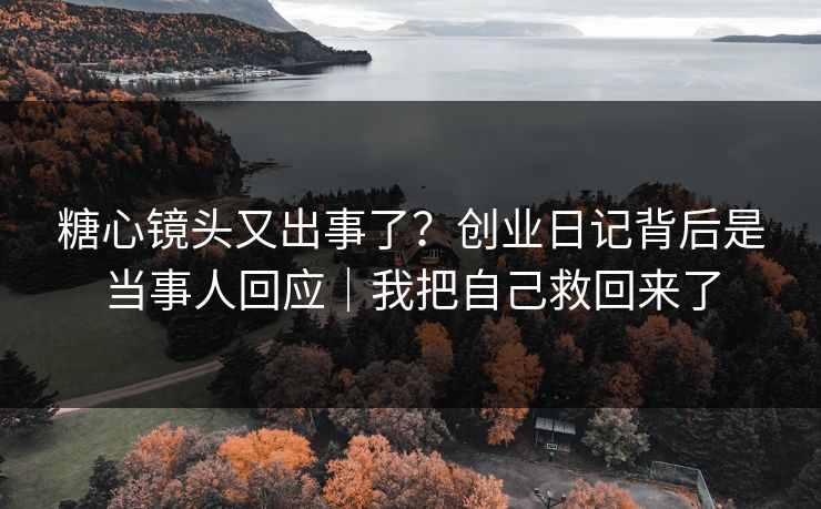糖心镜头又出事了？创业日记背后是当事人回应｜我把自己救回来了