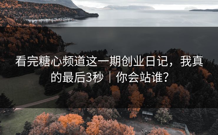 看完糖心频道这一期创业日记，我真的最后3秒｜你会站谁？